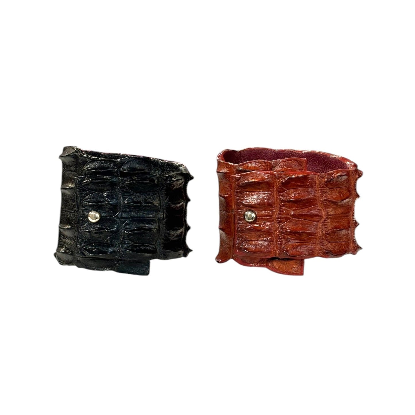 LARGE CROC BROWN/RED CUFF