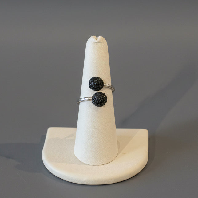 BLACK ONYX BALL RING