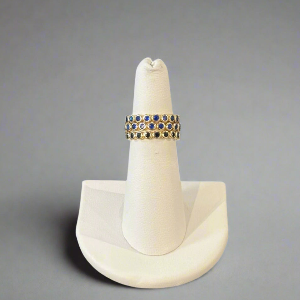 BLUE/GLD BEZEL RING