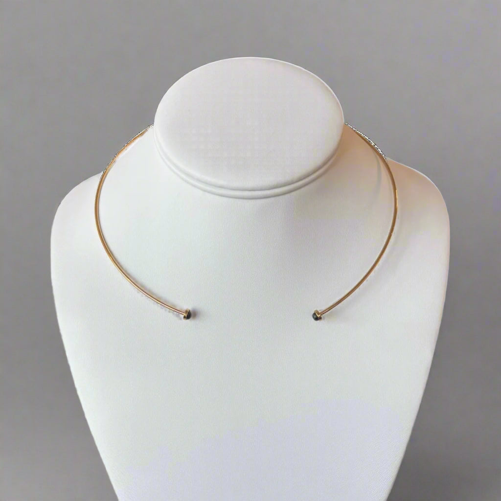 BLACK MARBLE CUFF NECKLACE