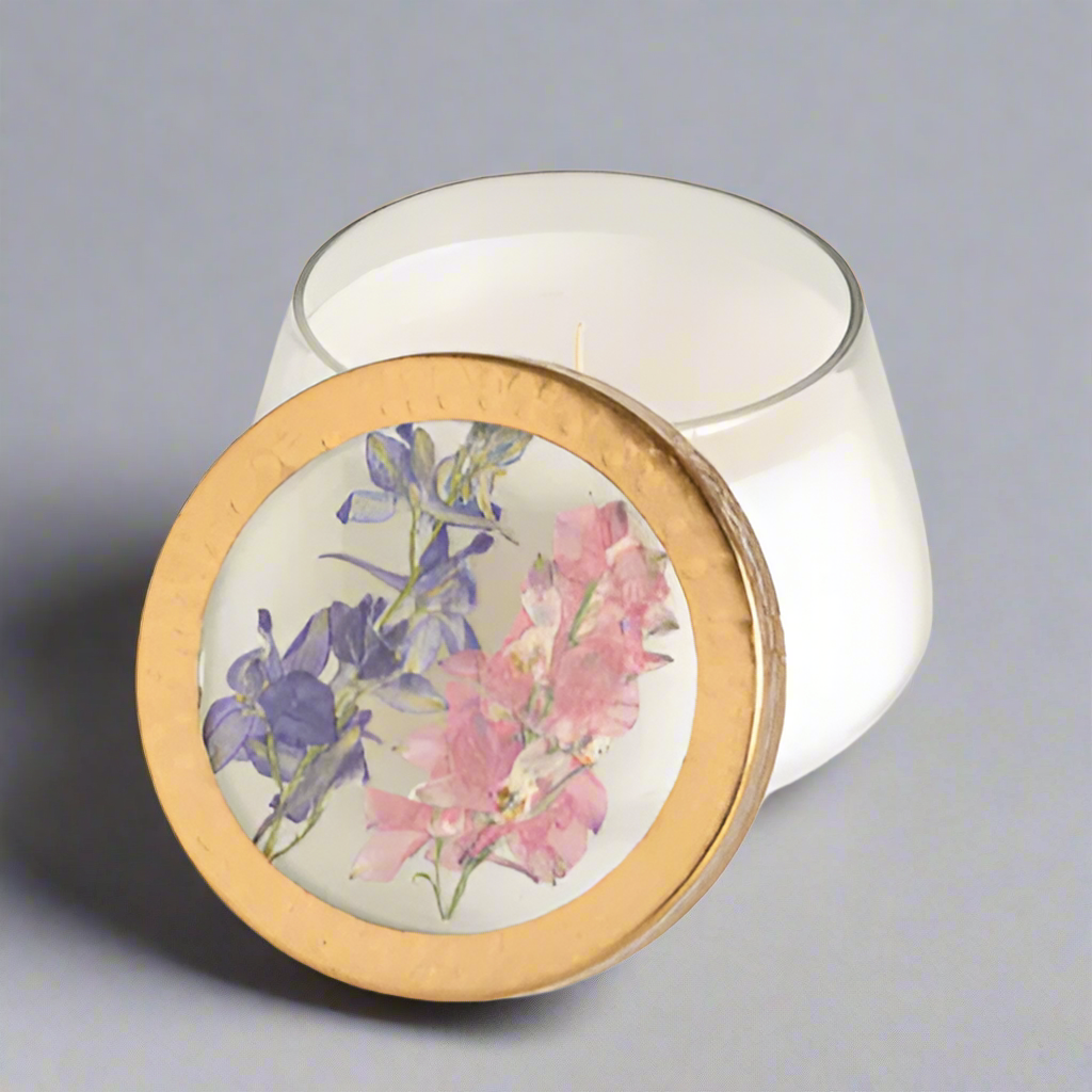 SMALL PRESSED FLOWER CANDLE