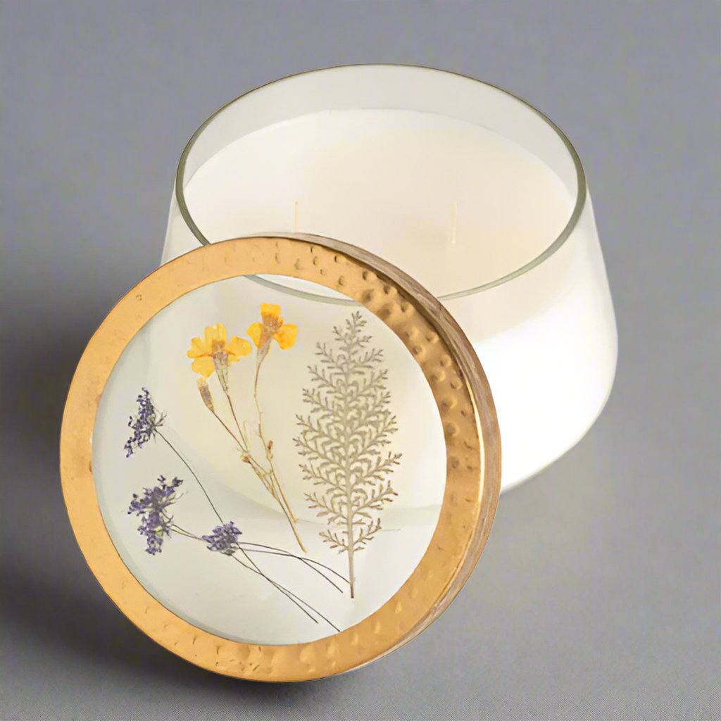 ROMAN LAVENDER PRESSED FLOWER CANDLE LARGE