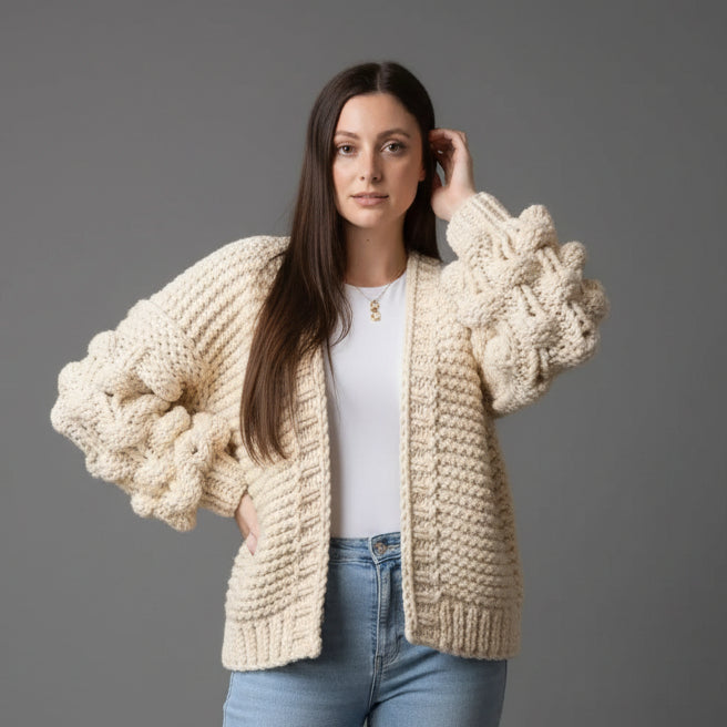 BAUBLE SLEEVE KNIT CARDIGAN