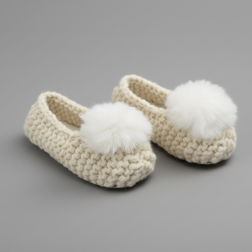 BALLERINA ALPACA POMPOM SLIPPERS