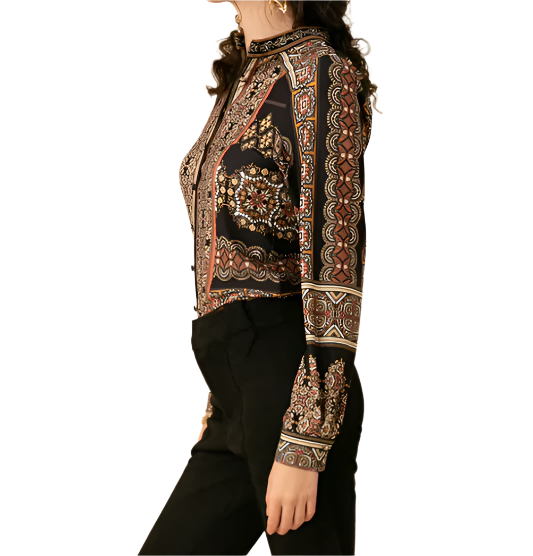 BLACK BUTTON UP SHIRT