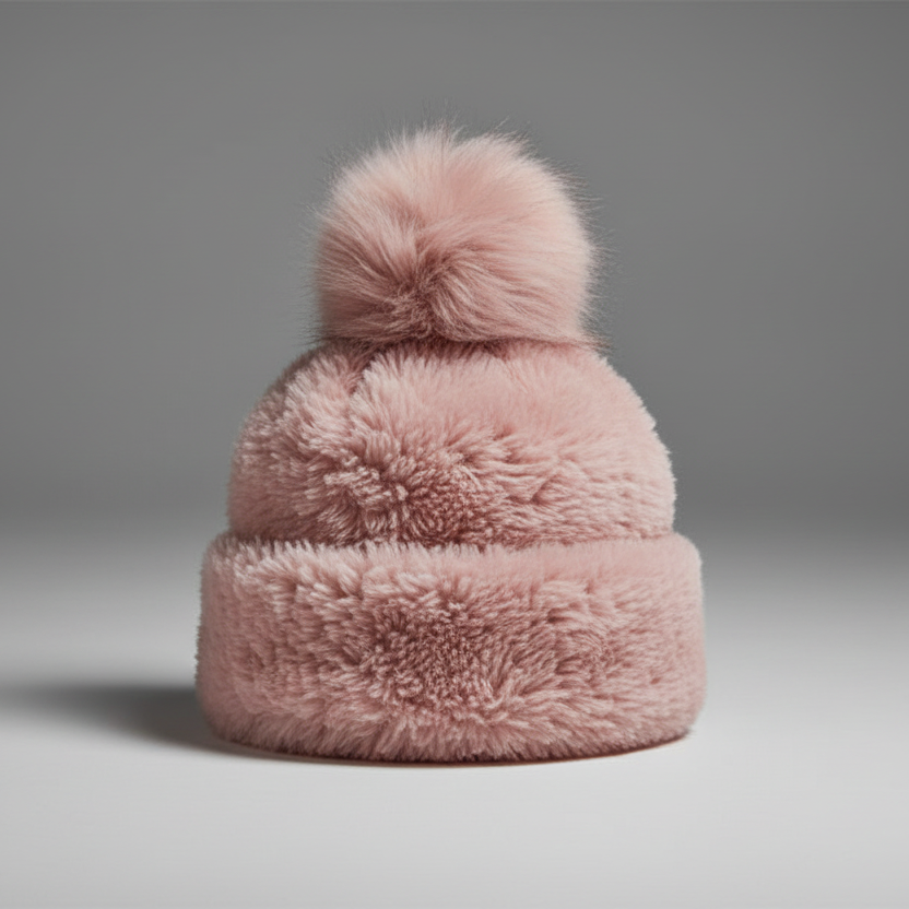 FAUX HAT WITH POM