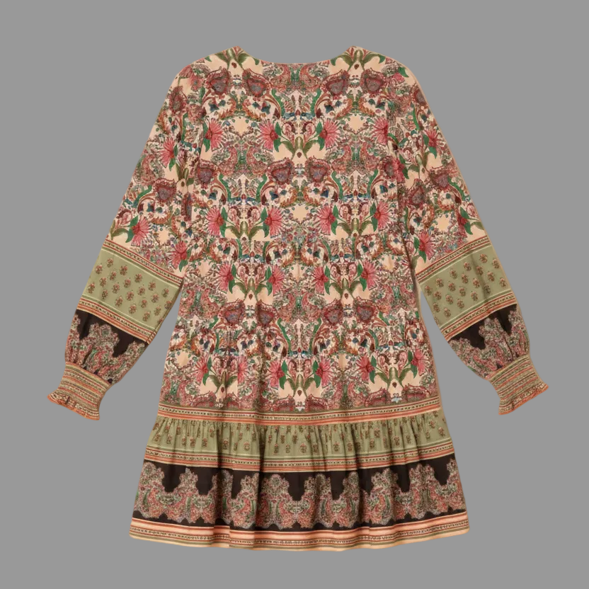 PEACH TIERED DRESS