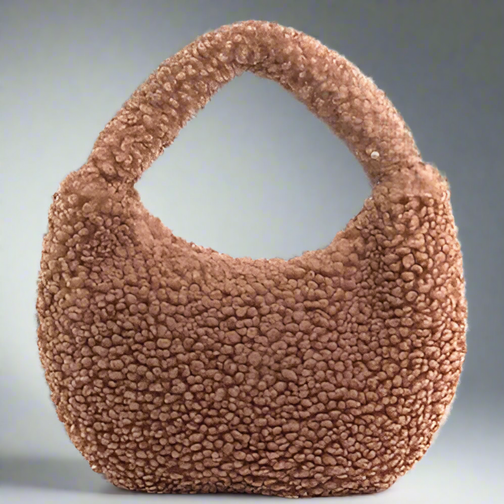 PLUSH TEDDY HOBO BAG