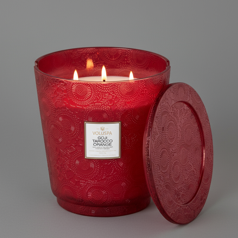 GOJI ORANGE 5 WICK HEART CANDLE