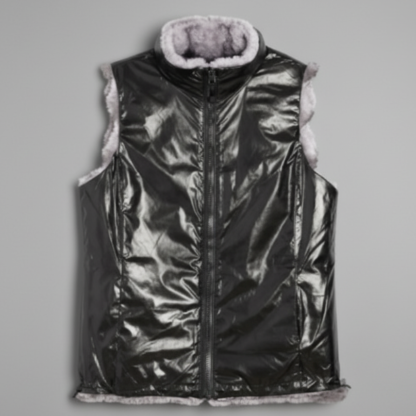 PLUSH FAUX FUR REVERSIBLE VEST