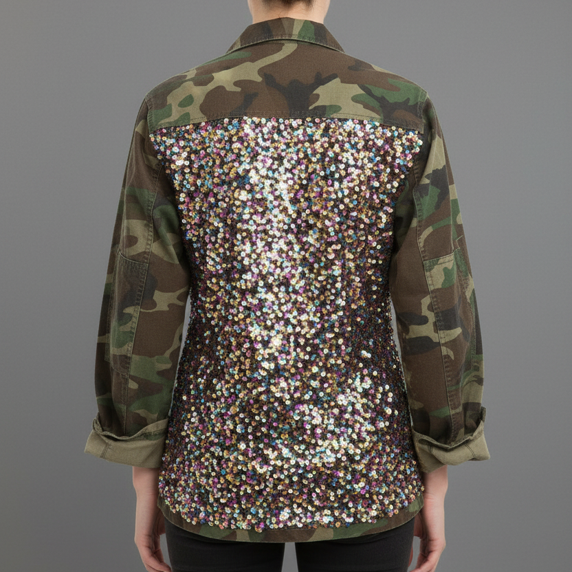 PARTY SEQUIN CAMO JACKET
