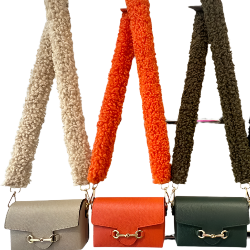 MINOU LEATHER/SHERPA CROSSBODY BAG