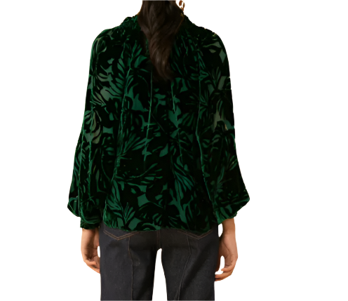 NOVA SOLID VELVET BURNOUT TOP