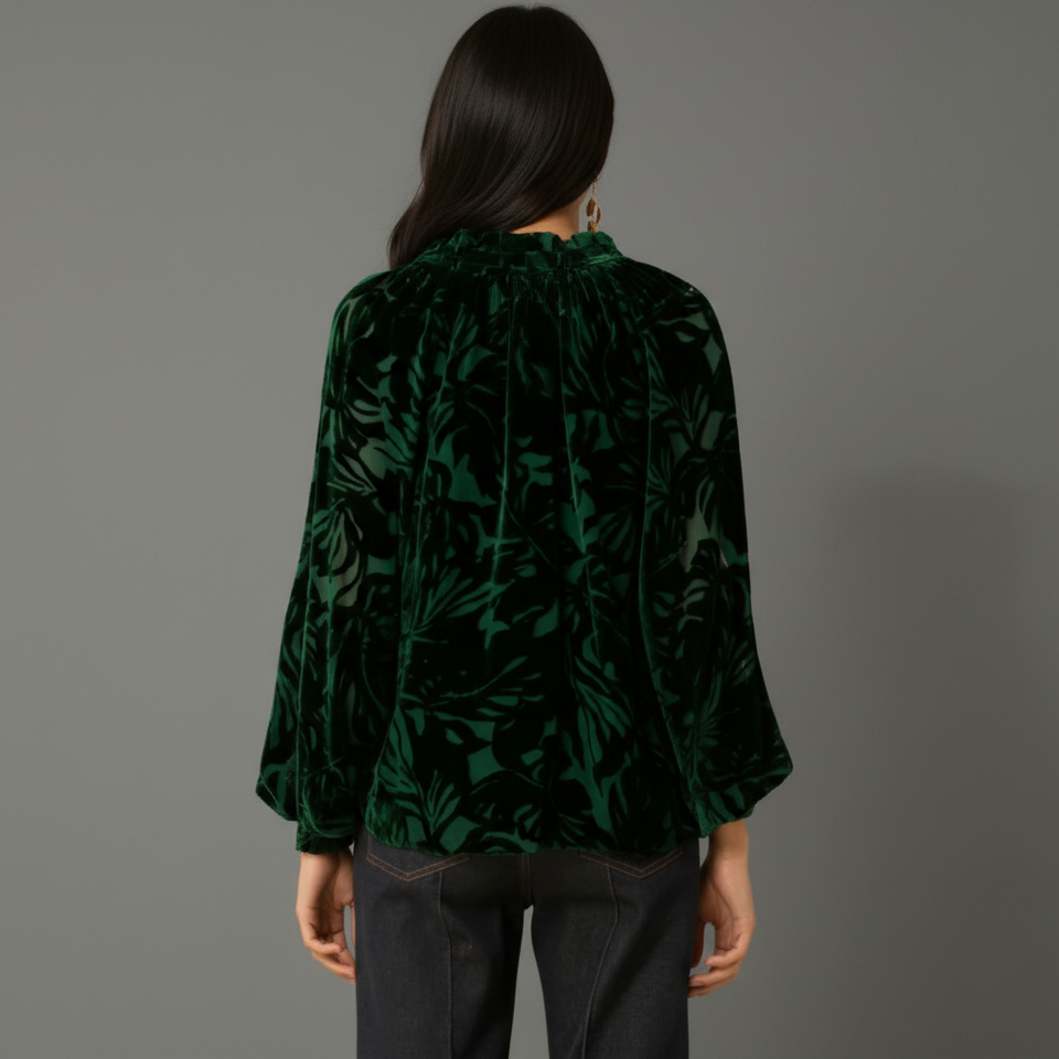 NOVA SOLID VELVET BURNOUT TOP