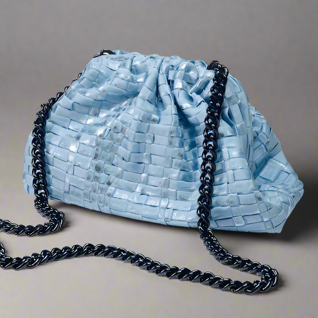 MINI GAME WOVEN LAMINATED CLUTCH