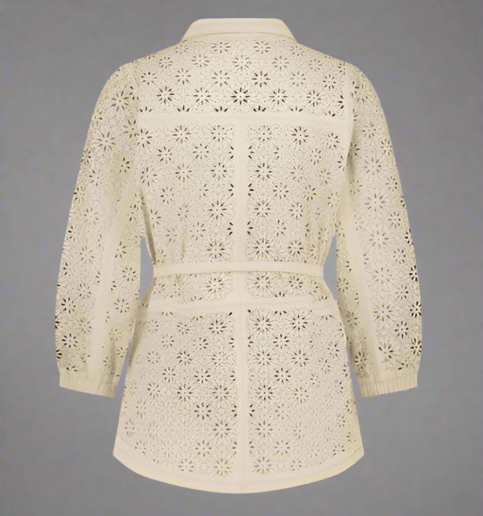 TERZA ANTIQUE WHITE LEATHER TOP