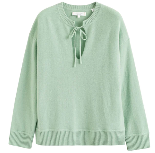 TIE NECK SWEATER