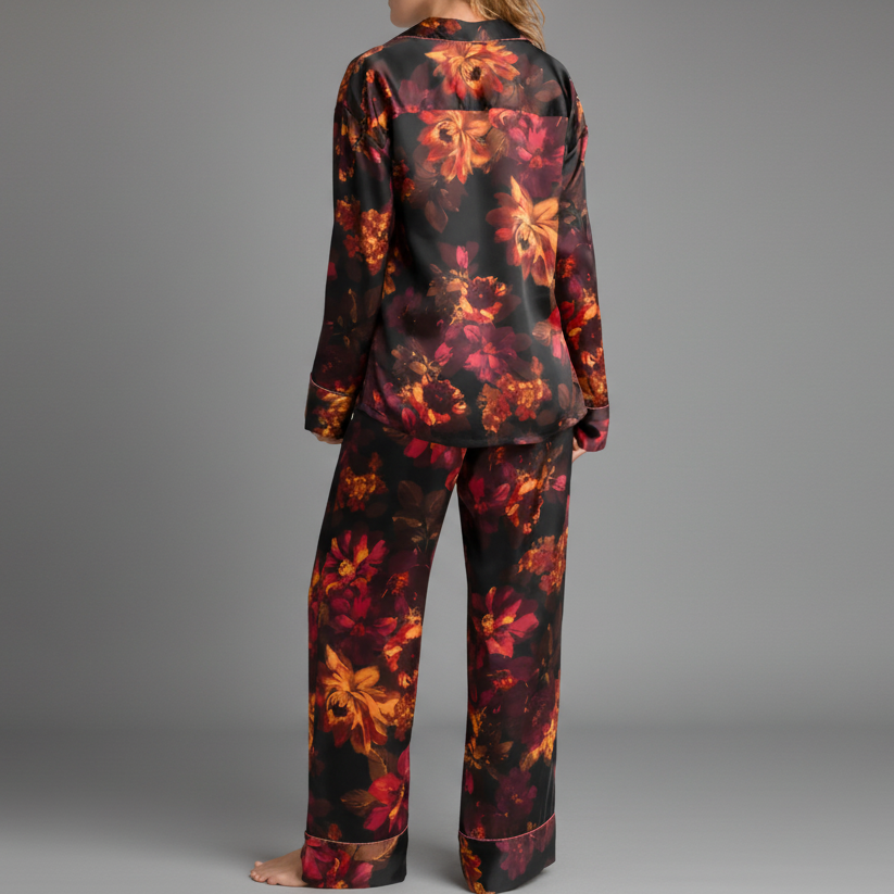 DYLAN FLORAL PRINT SATIN PIJAMA SET