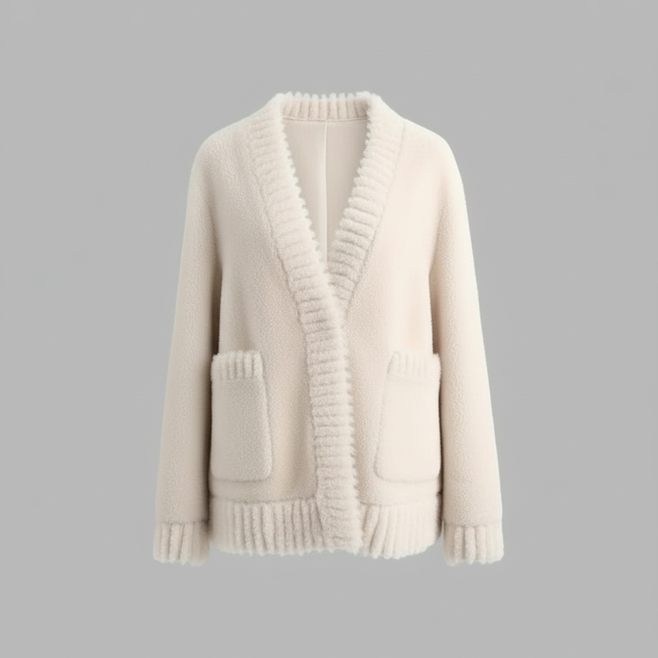 SHEARLING TEDDY CARDIGAN JACKET