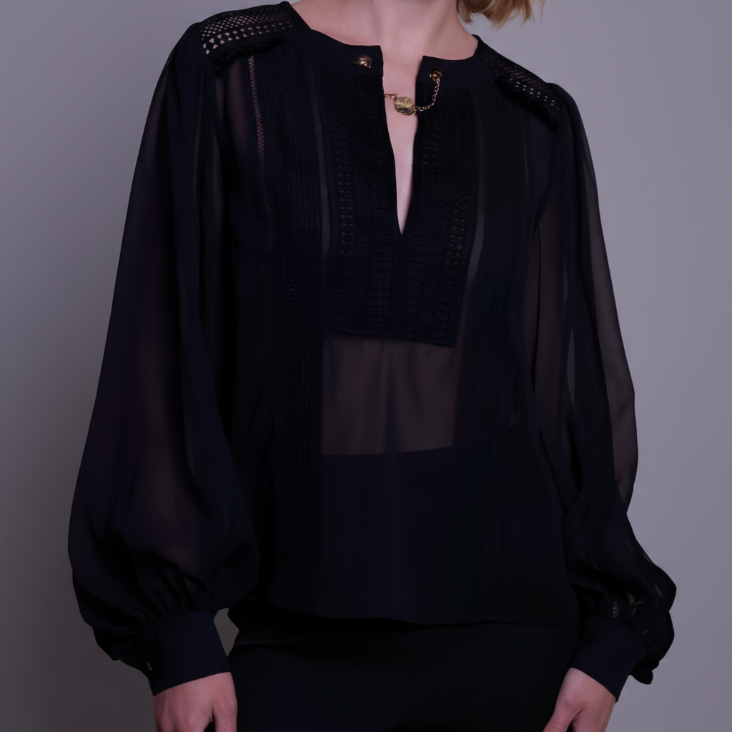 SEMI-TRANSPARENT BLOUSE