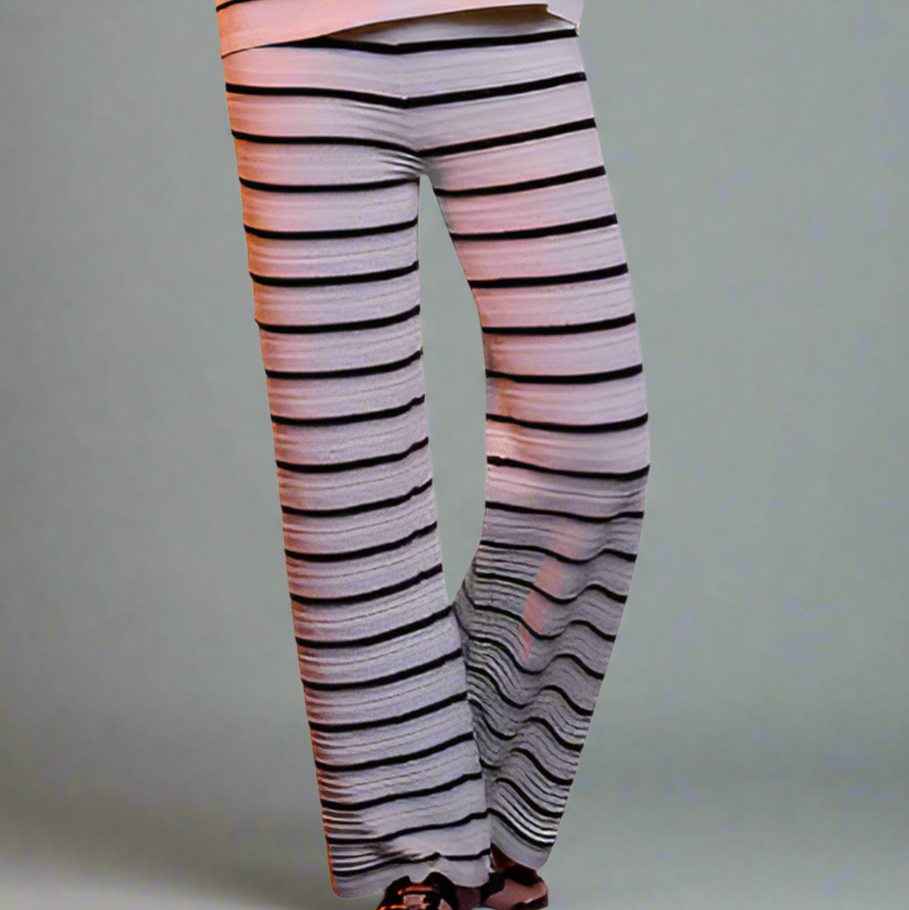 STRIPED KNIT PANTS