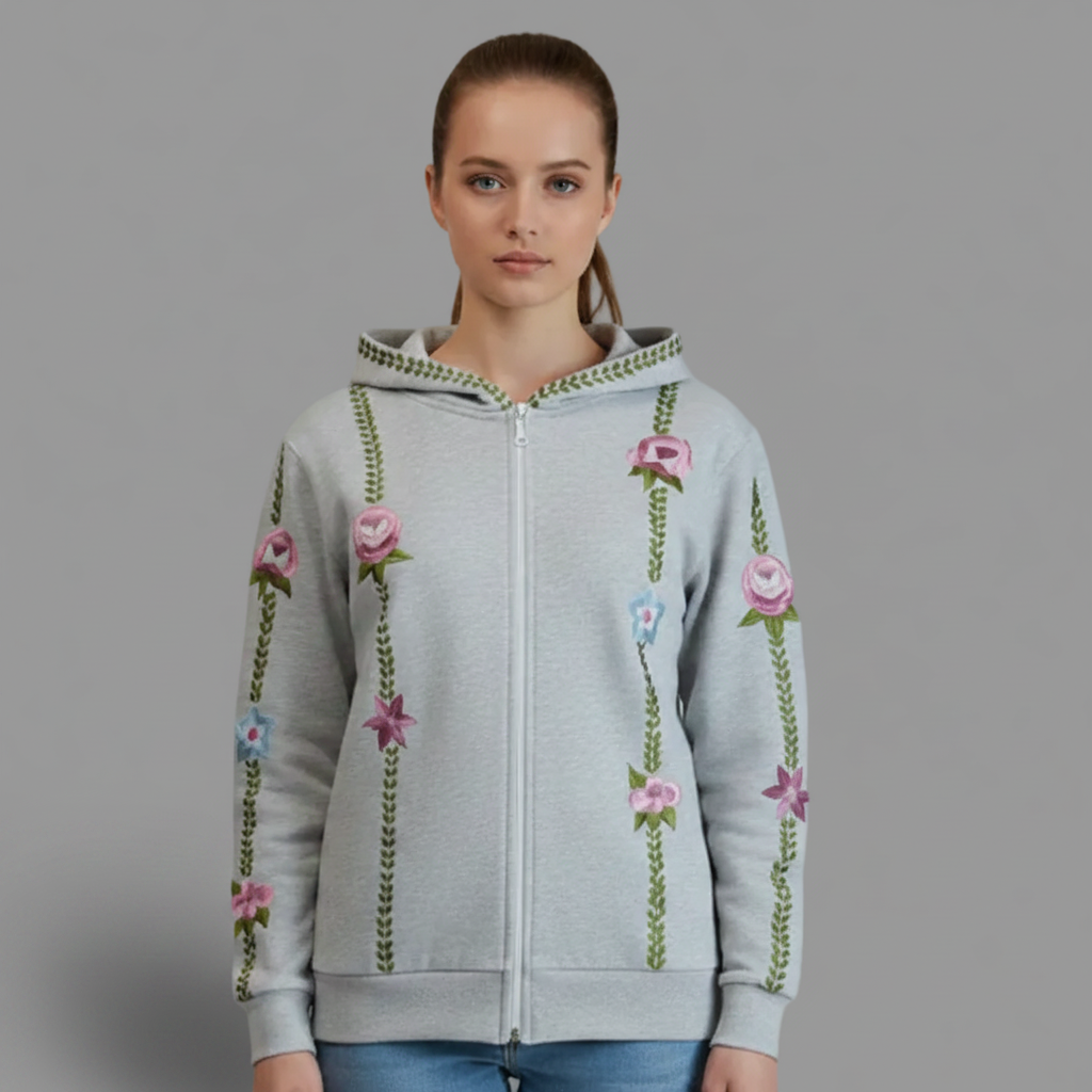 FLORAL ZIP UP