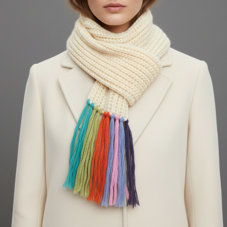 RAINBOW TASSEL SCARF
