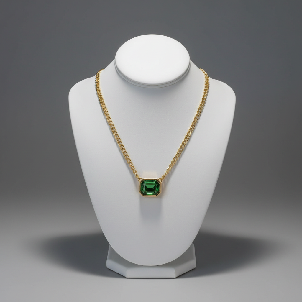 GREEN CZ STONE NECKLACE