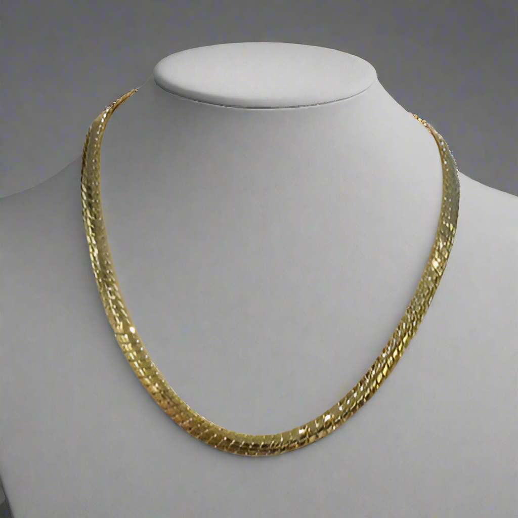 GOLD SNAKE HERRINGBONE CHAIN