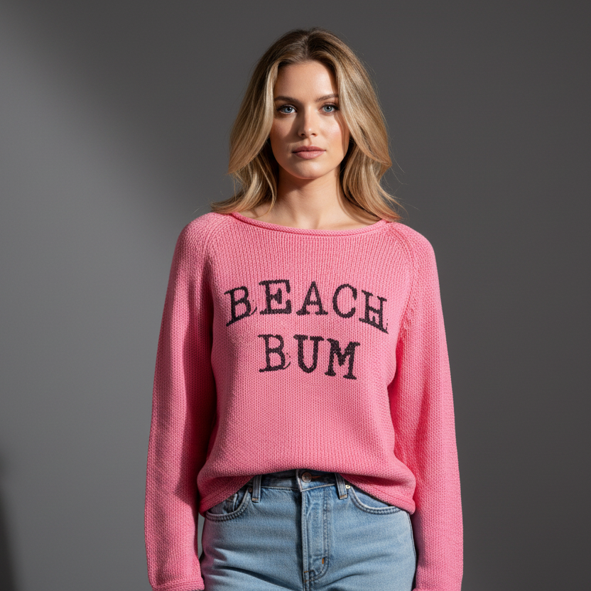 BEACH BUM CROPPED SWEATER