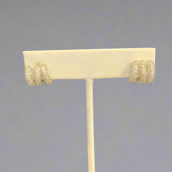 TRIPLE HOOP EARRING WHITE GOLD