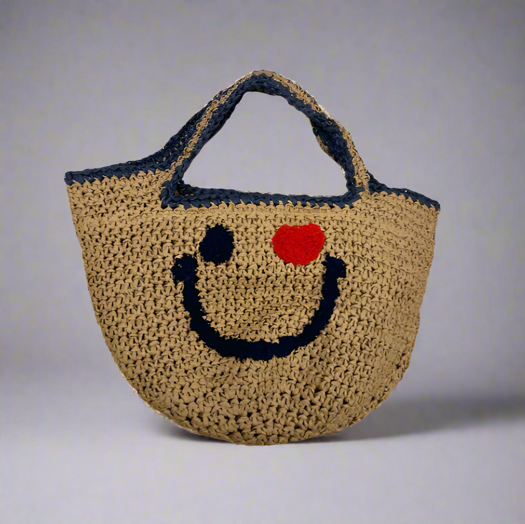 SMILEY STRAW BAG