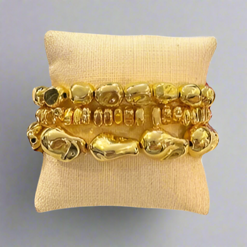 LARGE GOLD BEAD BRACELET SET