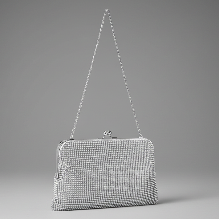 CRYSTAL MESH CLUTCH