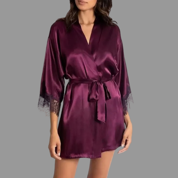 PLUM LACE ROBE