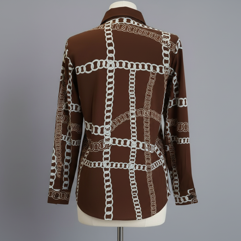 CHAIN RAVEL BUTTON UP