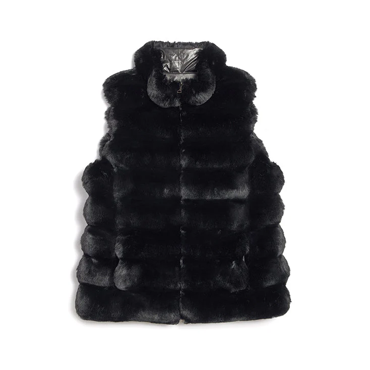 PLUSH FAUX FUR REVERISBLE VEST