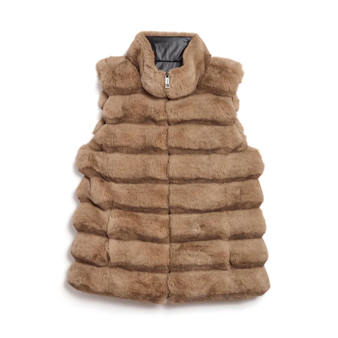 PLUSH FAUX FUR REVERISBLE VEST