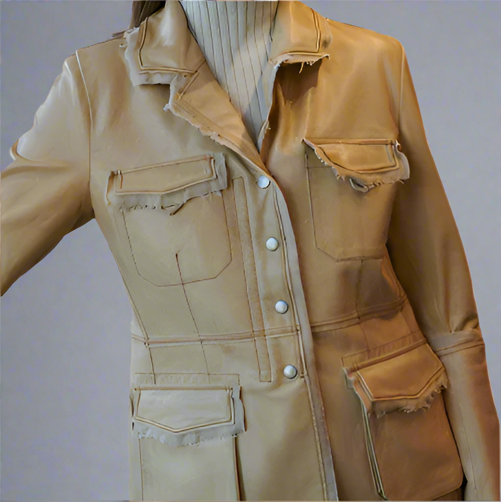 MERYL DYE/WASHED LEATHER JACKET