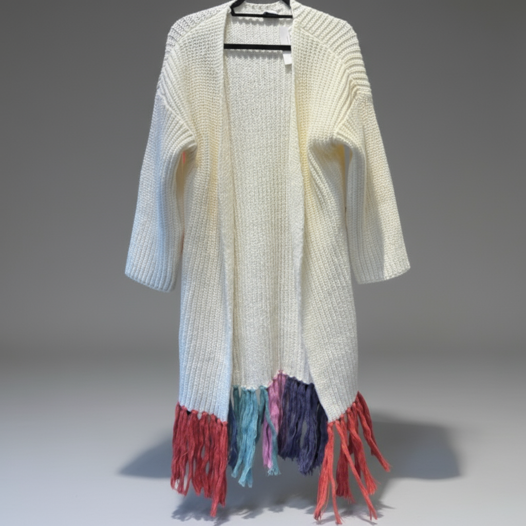 RAINBOW TASSEL KNIT KIMONO