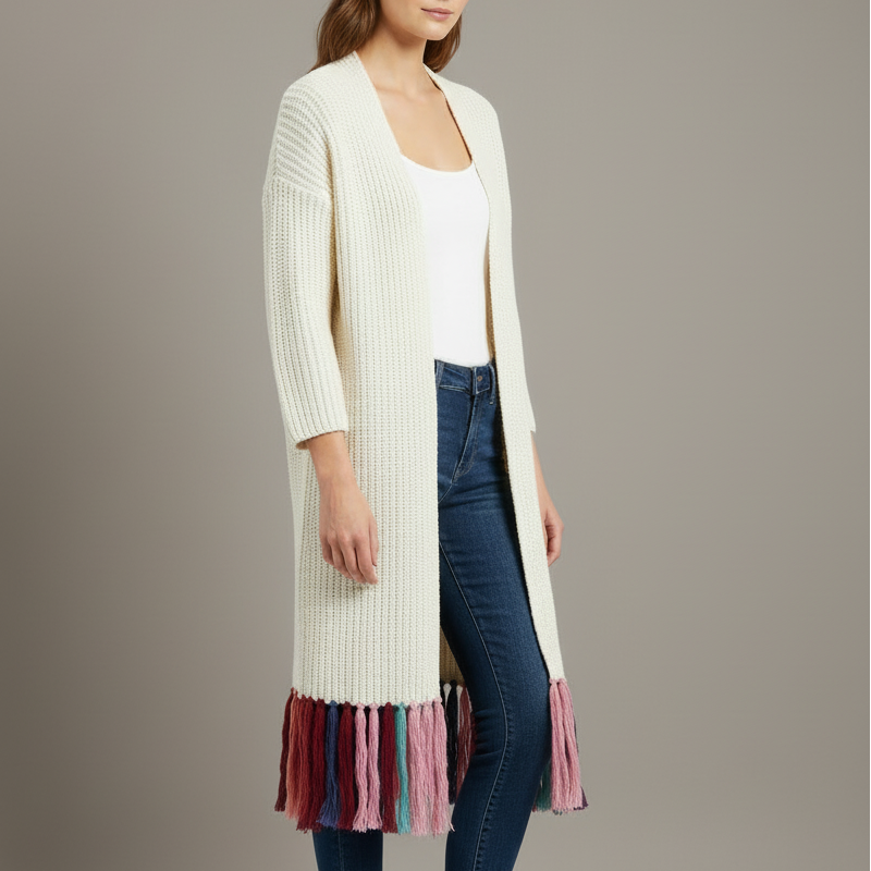 RAINBOW TASSEL KNIT KIMONO