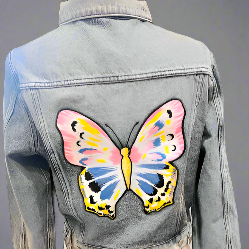 BUTTERFLY LOVE EMBROIDERY DENIM JACKET