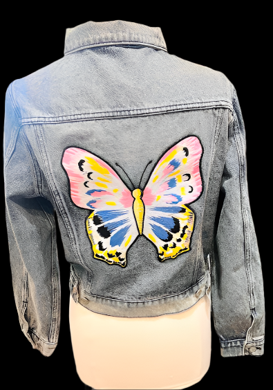 BUTTERFLY LOVE EMBROIDERY DENIM JACKET