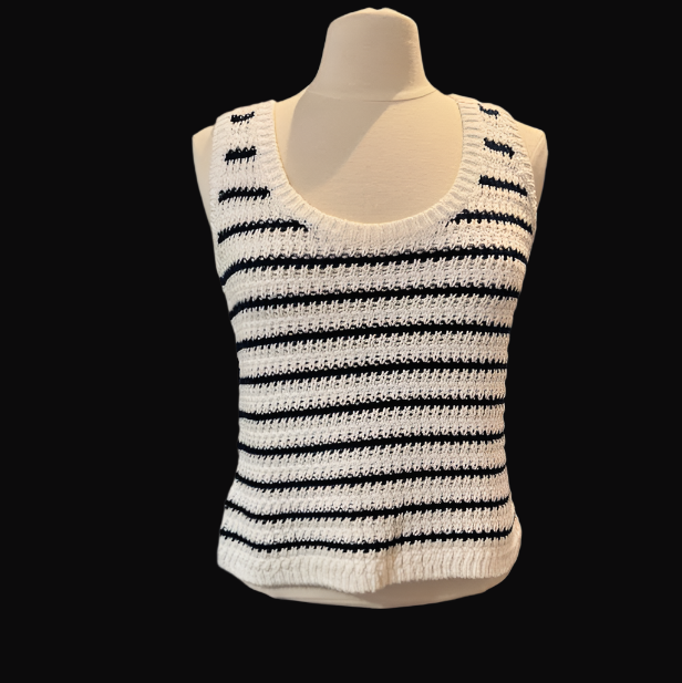 KNIT STRIPED TANK NAVY/WHITE
