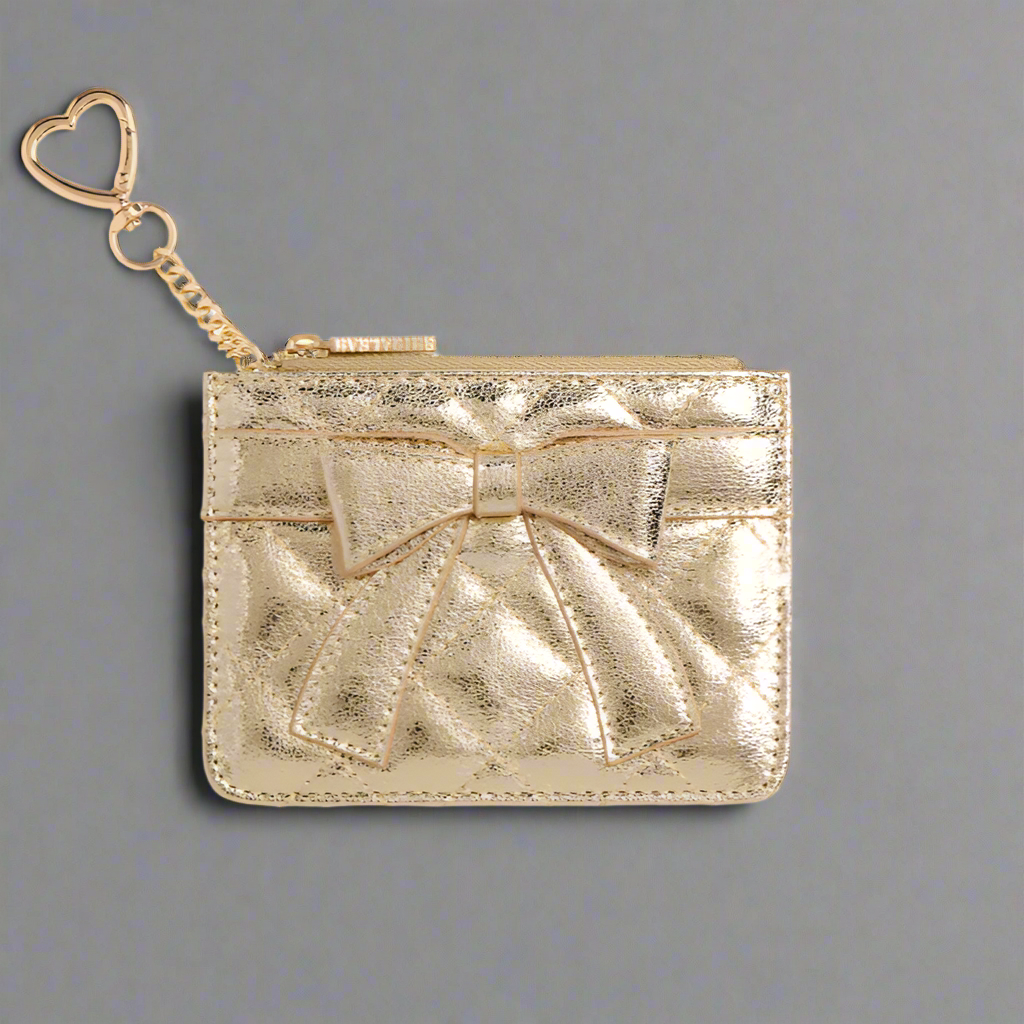 QUILTED BOW CARD CASE