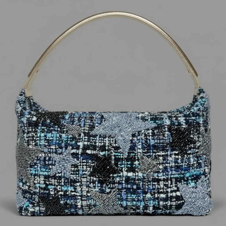 TWEED STARS CLUTCH BAG