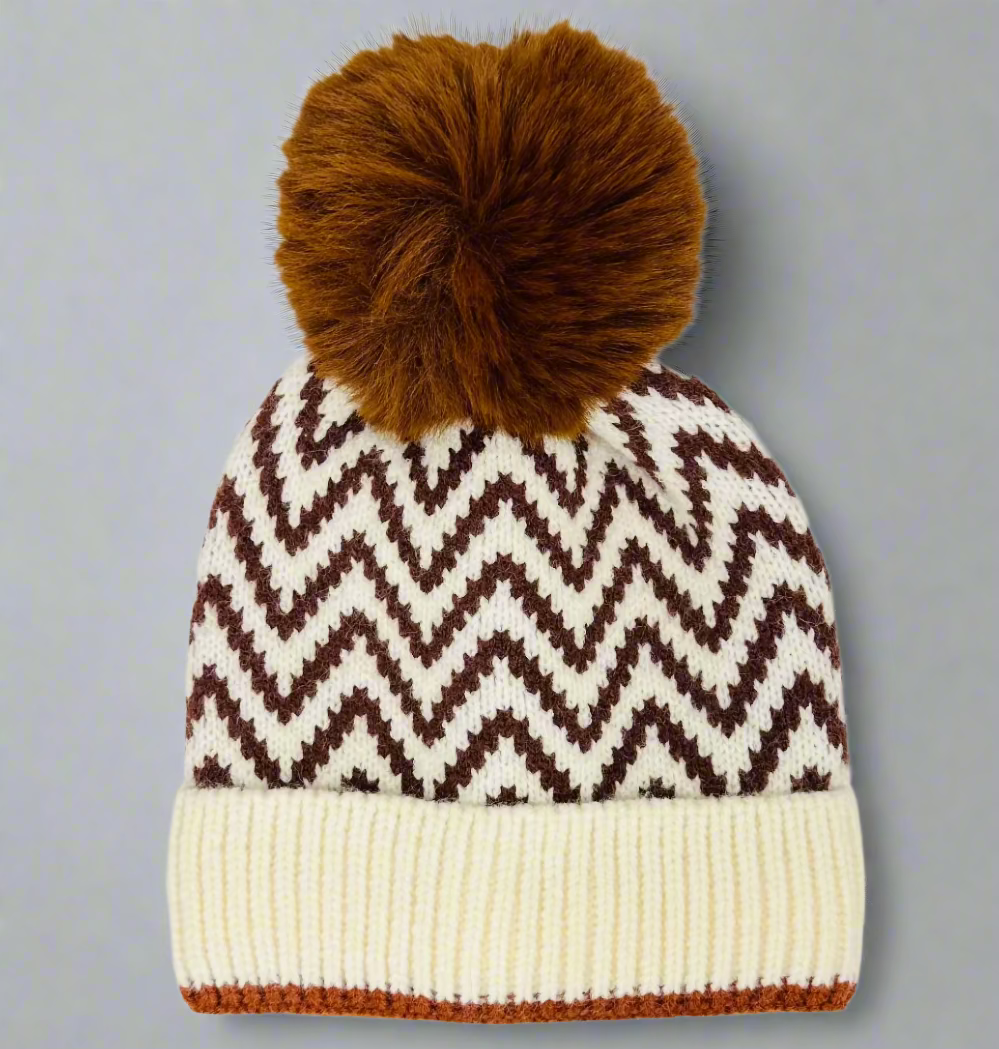 CHEVRON POM HAT