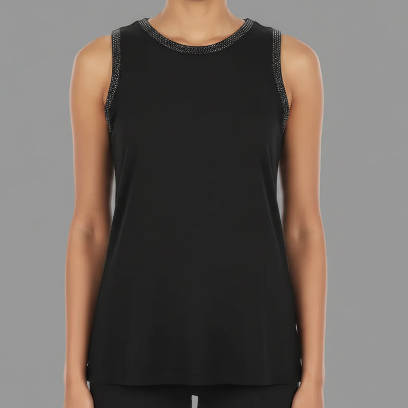 SILVER TRIM TANK TOP