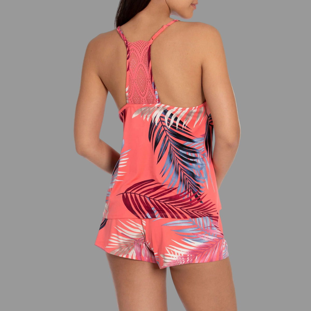 TROPICAL PALM SHORT PAJAMA SET