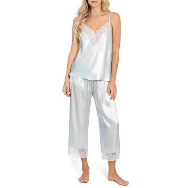 SATIN AND LACE CROP PJ SET